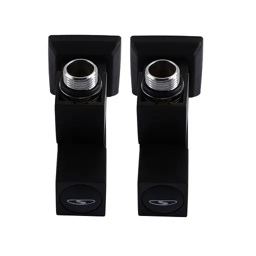 Набір кран напівоборотний кутовий з американкою Solomon Lux 1/2″ Cube Black 8888 (2шт.) 000021912 - фото 4