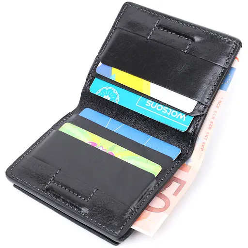 Шкіряний чоловічий гаманець Grande Pelle 9.5х10х1.5 см acs0026943 - фото 6