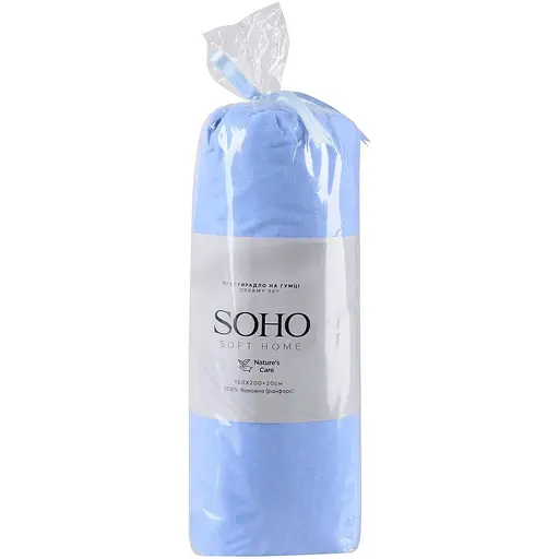 Простыня на резинке Soho Dreamy Sky 200х160 см голубая (1257К) - фото 1
