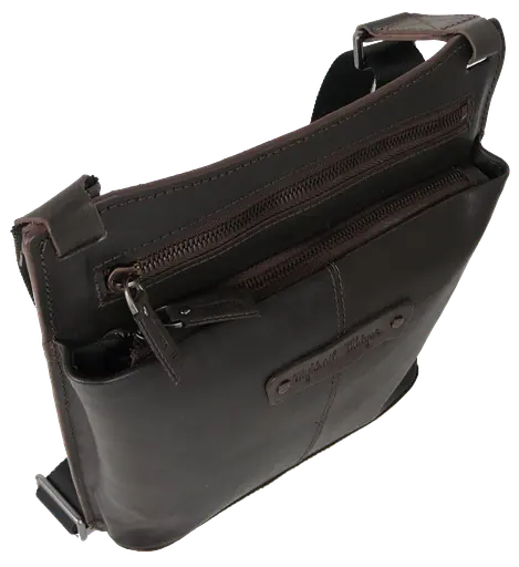 Мужская кожаная сумка через плечо коричневая Mykhail Ikhtyar sum0028781 - фото 7