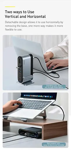 Адаптер Baseus Working Station Four-Screen Multifunctional Type-C Hub Adapter CAHub-HG0G - фото 2