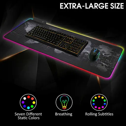 Игровая поверхность FeelTouch с RGB подсветкой 800 x 300 мм Black - фото 4