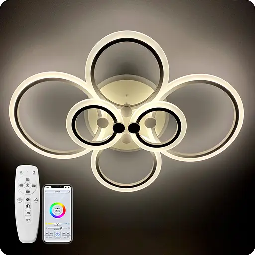 Люстра світлодіодна 517 Dlight 3color з пультом 105Вт Білий (01915) - фото 1