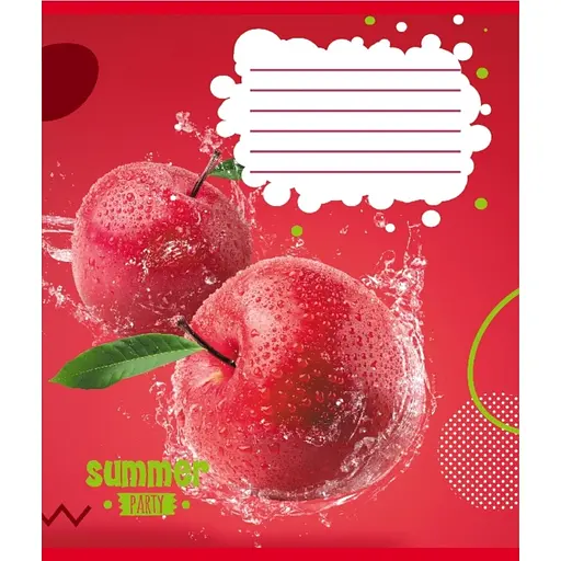 Зошит учнівський "Фрукти у воді" 024-550016K-3 в клітинку, 24 аркуші