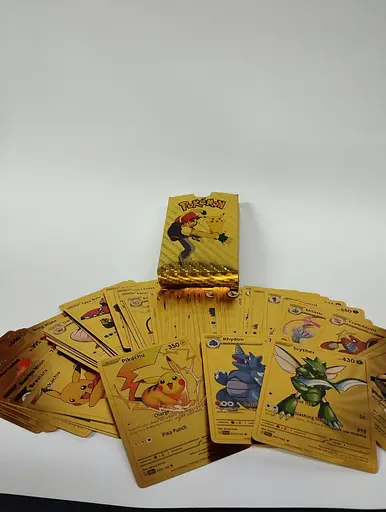 Карточки Покемон золотые, Мега набор 1 уп ,55 карт, коллекционные - фото 2