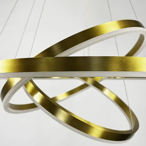 Подвесная люстра в латунном корпусе на три кольца 60, 50 и 40 см Ст. MJ 93-600+500+400 AB | Line F - фото 6