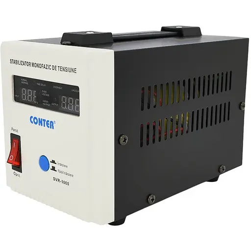 Стабілізатор напруги релейний Conter SVR-1000VA/750W Q8 однофазний LED DC150-270V AC230±8% 2 x Shuko