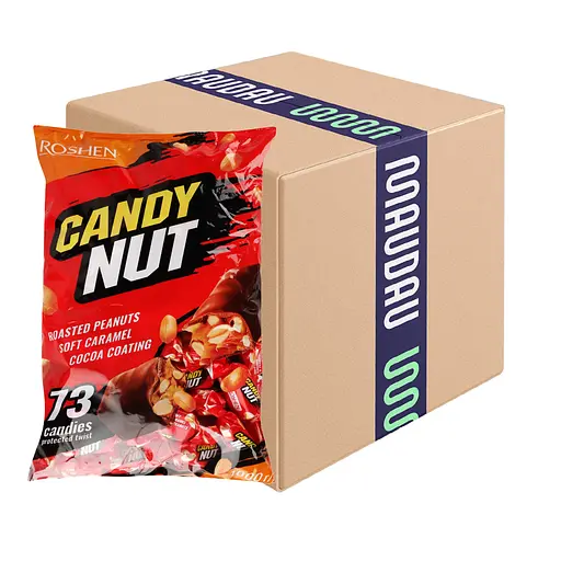 Уцінка. Цукерки Roshen Candy Nut м'яка карамель з арахісом 1 кг - фото 1