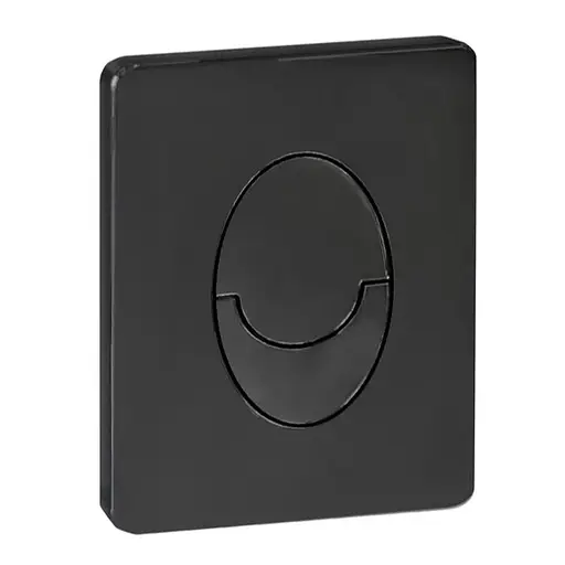 Панель змиву пластикова Koer KT-0606-05 157x198x3mm, кнопка закруглена KR5343, Чорний матовий - фото 1