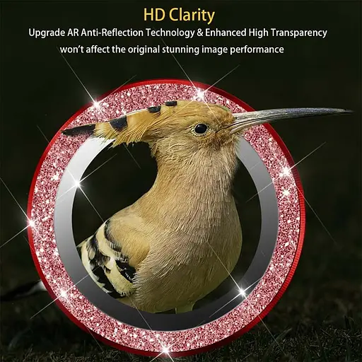 Захисне скло Epik Metal Sparkles на камеру у упак. для Apple iPhone 15, 6.1/15 Plus 6.7 Червоний/Red - фото 3