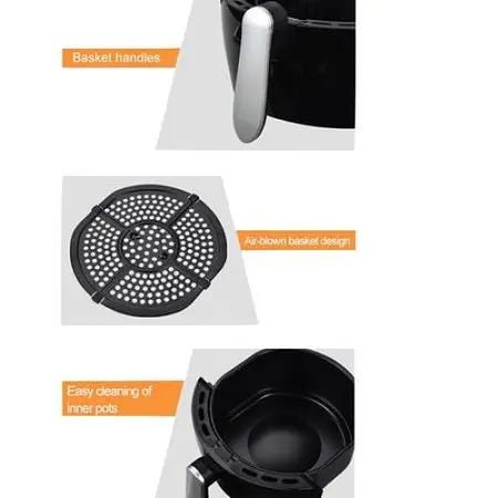 Універсальна електрична безоливна фритюрниця для дому Zurrichberg ZBP-2702 1500W зі знімною чашею - фото 6