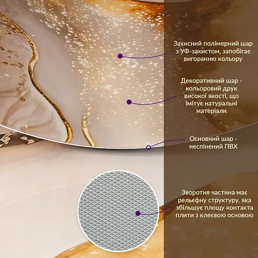 Декоративна ПВх плита 1.22 м x 2.44 м x 3 мм SW-00002595 - фото 3