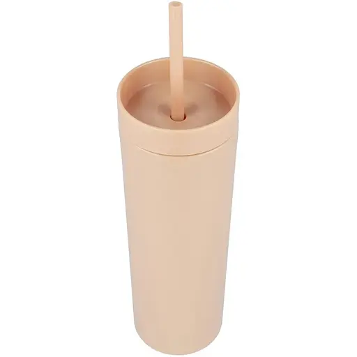 Охлаждающий матовый стакан 473 мл BPA-Free с трубочкой 21х6.5см Beije - фото 1