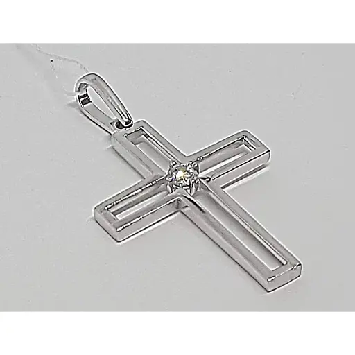 Срібний хрест Лазурит з фианитом. 36045Р - фото 2