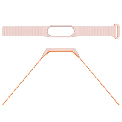 Ремешок Dual-color Magnetic для Xiaomi Mi Band 9/8/10 White/Orange - фото 4