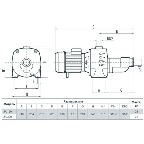 Поверхневий насос NPO JA 300 (4823121300202) - фото 2