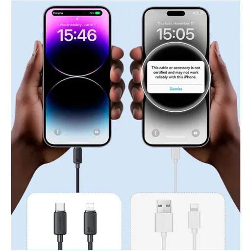Кабель Usams US-SJ692 USB-C to Lightning 30W 1m White (SJ692USB02) [139000] - фото 5