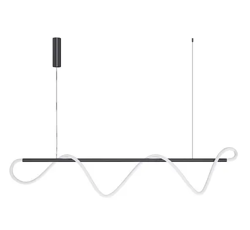 Светильник подвесной неоновый KLOODI KD-NEON WAVE 1400 45W 4К BK - фото 1