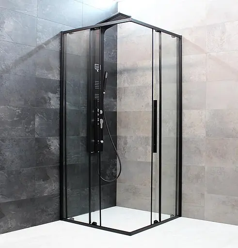 Душевая кабина Dusel DSL194B Black Matt 1000x1000x1900, Черный матовый, Универсальная, прозрачная, 100x100 - фото 2