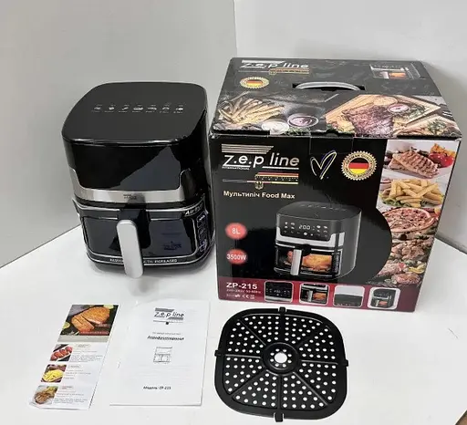 Аерофритюрниця Zepline ZP-215 8 л з сенсорним управлінням дисплеєм і таймером 3500 Вт Чорна - фото 6