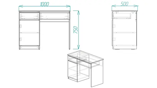 Стіл комп'ютерний Віто Ferrum-decor 750x1000x500 ДСП Венге Магія 16 мм (FRD-104826) - фото 5