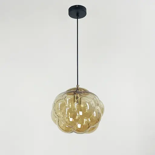 Подвес с фактурным стеклянным плафоном в янтарном цвете | Line F | Арт. 0619/1 AM - фото 2