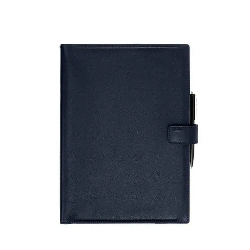 Шкіряний блокнот А4 (софт-бук) 9.2 синій Краст - фото 8