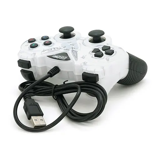 Геймпад USB джойстик ПК Voltronic DualShock USB908 White-Black - фото 2
