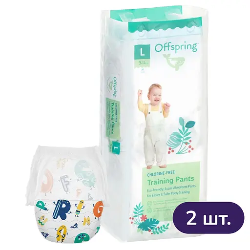 Підгузки-трусики Offspring ABC Dance розмір L (9-14 кг) 72 шт. (2 уп. х 36 шт.) - фото 1