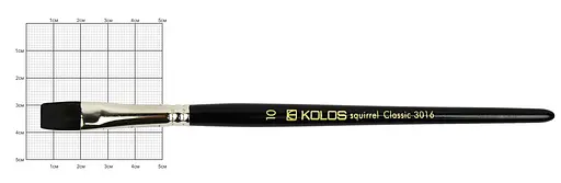 Пензель білка плоска Classic 3016 №10 коротка ручка Kolos - фото 2