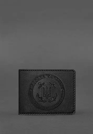 Кожаная обложка на удостоверение Морской охраны Черная - фото 2