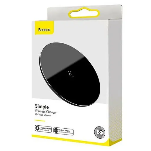 Бездротове зарядне Baseus Simple Wireless Charger 15 W (WXJK-B01) чорне - фото 5