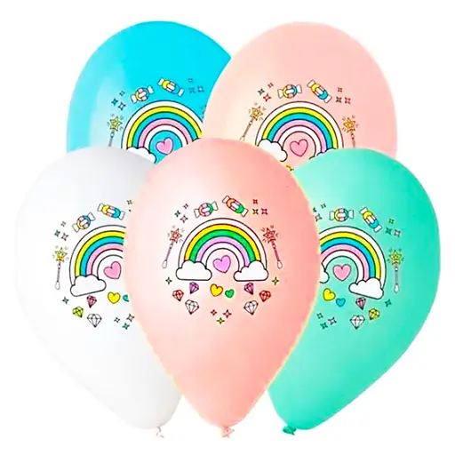 Шарик воздушный латексный с принтом 30 см (25) Радуга, IDEA7-PB-38 - фото 4