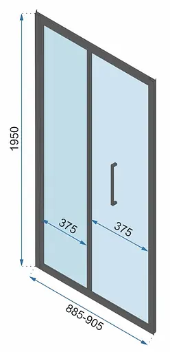 Душова кабіна Rea Rapid Fold 80x90 black REA-K6421 + REA-K6419, Чорний матовий, Універсальна, прозорий - фото 6