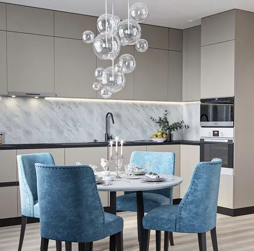 Подвесной светильник-молекула Ø 30 см + 4 шарика в хроме | Line F | Ст. AA397-300+4 CH+CL - фото 8