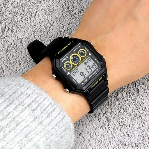 Электронные мужские часы наручные стильные черные Оригинал Япония Casio Collection AE-1300WH-1AVEF - фото 2