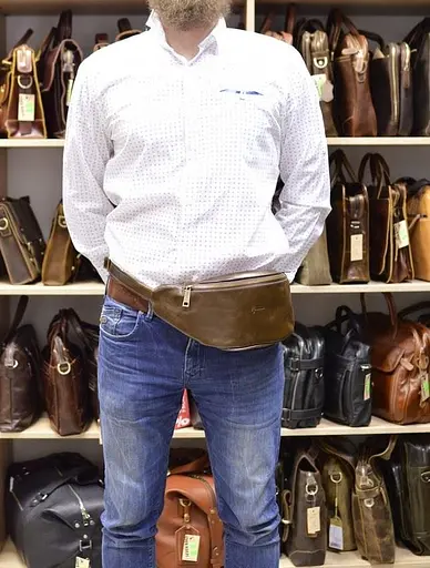 Шкіряна бананка Tarwa 14х36х8 см sum0025667 - фото 5