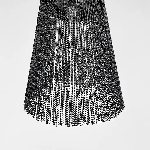 Подвес в черном хромированном корпусе с металлическими цепочками | Line F | Арт. MJ190/1 BK - фото 6