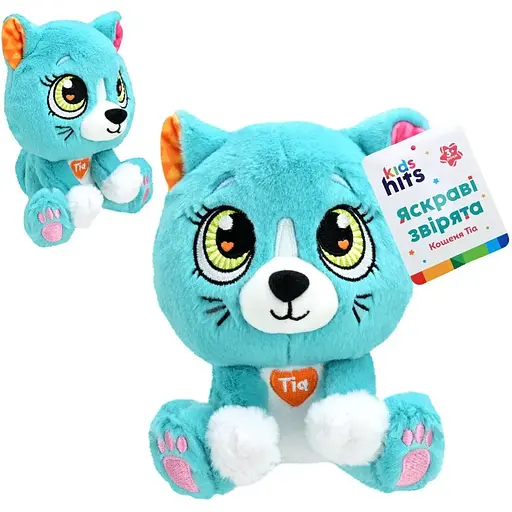 Мягкая игрушка Котенок Tia Brightmals Kids Hits KH62/002 15 см Разноцветный - фото 1