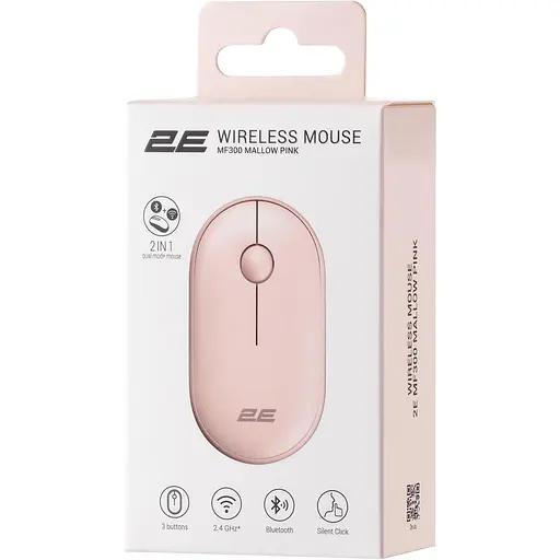 Беспроводная мышь 2E MF300 Silent WL BT mallow pink (2E-MF300WPN) - фото 6