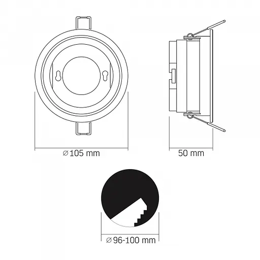 Світильник Videx під лампу GX53 врізний Чорний (VL-SPF28R-B) - фото 8