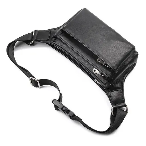 Кожаная мужская сумка на пояс John McDee 24х13,5х6 см nsa0001307 - фото 7