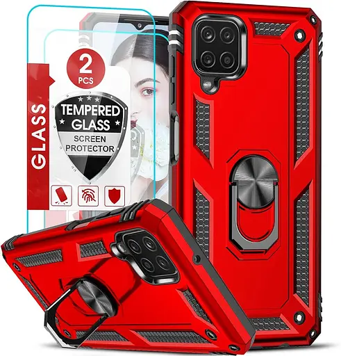 Чохол LeYi, сумісний із чохлом для мобільного телефону Samsung Galaxy A12 та плівкою із загартованого скла Чохол LeYi