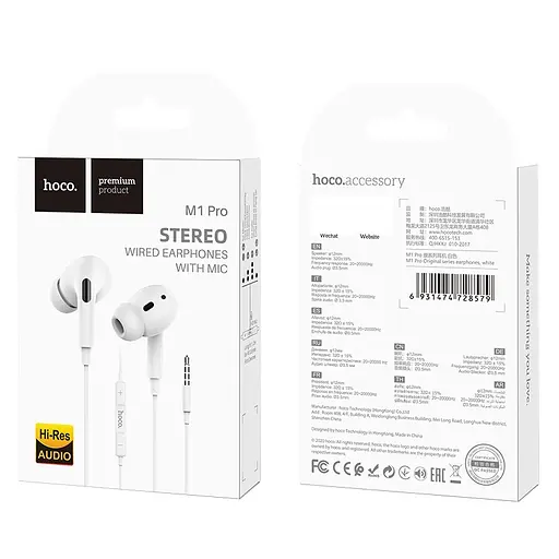 Навушники HOCO M1 Pro Original series earphones White - фото 4