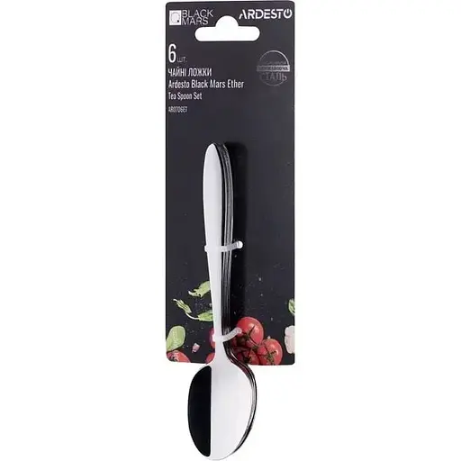 Набір чайних ложок Ardesto Black Mars Ether 6 предметів (AR0706ET)