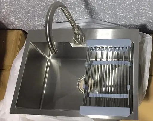 Мийка кухонна Kraft Handmade HS6045 + кошик 600х450х230х3 мм Нержавіюча сталь 30412 - фото 5