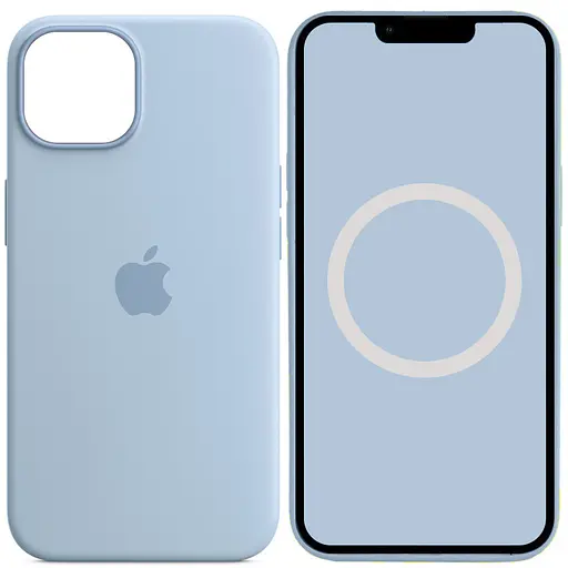 Чохол Epik Silicone case AAA with Magsafe and Animation для Apple iPhone 14, 6.1 Блакитний/Sky