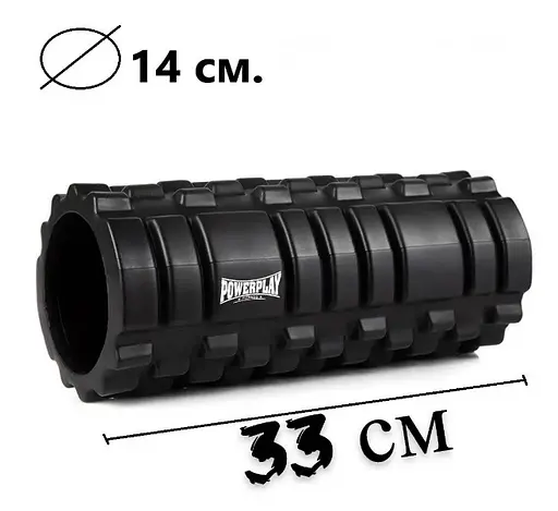 Набір для масажу та йоги PowerPlay PP_4096 (Ролик 33*14 + 2-ва мячі) Black + гумка 11 кг (PP_4096_Black) - фото 8