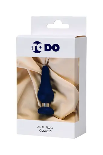 Анальная пробка ToDo Anal Plug Сlassic L 13 см (синий) - фото 4