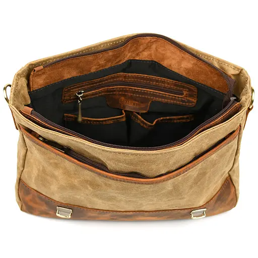 Чоловічий портфель з канвасу та шкіри наппа TARWA 36х27х10 см sum0028420 - фото 2